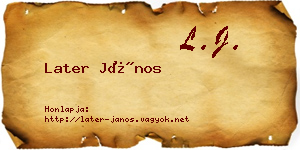 Later János névjegykártya
