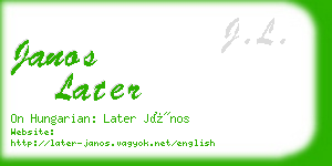 janos later business card